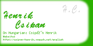 henrik csipan business card